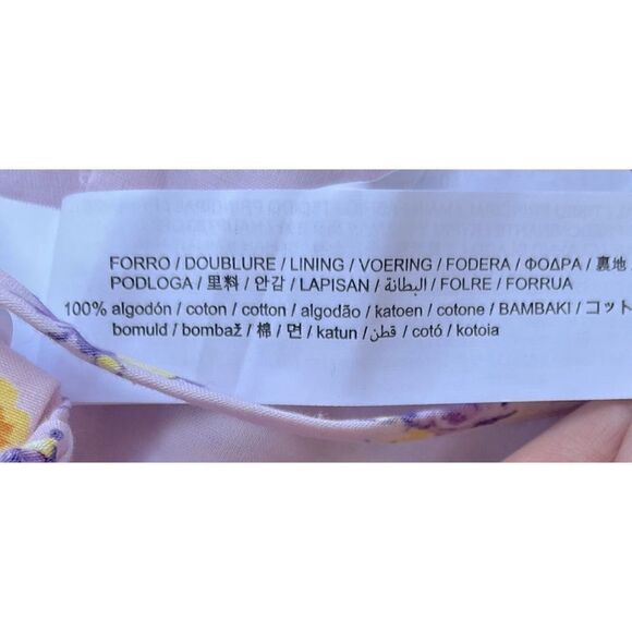 NWOT Zara Linen Blend Floral Printed Crop Top in Mauve, Size Small - Picture 16 of 16